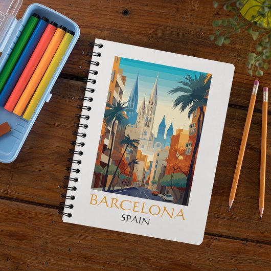 Beautiful Barcelona Spain Retro Vintage Travel Notitieboek