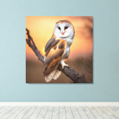 Beautiful Barn Owl Canvas Afdruk (Insitu (Houten vloer))