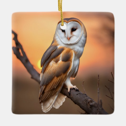 Beautiful Barn Owl Keramisch Ornament (Voorkant)