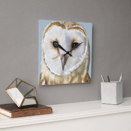 Beautiful Barn Owl Vierkante Klok