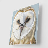 Beautiful Barn Owl Vierkante Klok (Hoek)