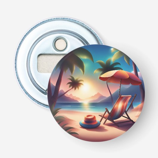 Beautiful beach button flesopener (Voorkant)