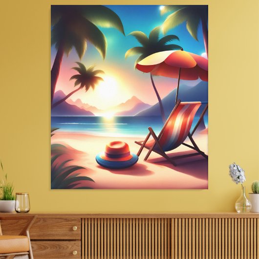 Beautiful beach canvas afdruk (Insitu (Woonkamer))