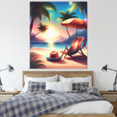 Beautiful beach canvas afdruk (Insitu (Slaapkamer))