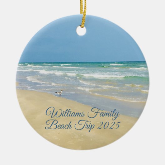 Beautiful Beach House Commemorative Christmas Keramisch Ornament (Voorkant)