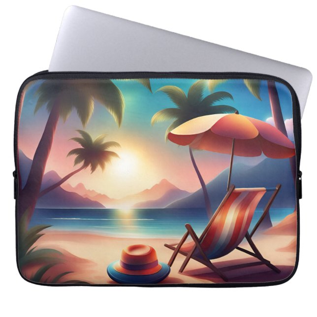 Beautiful beach laptop sleeve (Voorkant)