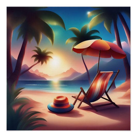 Beautiful beach perfect poster (Voorkant)
