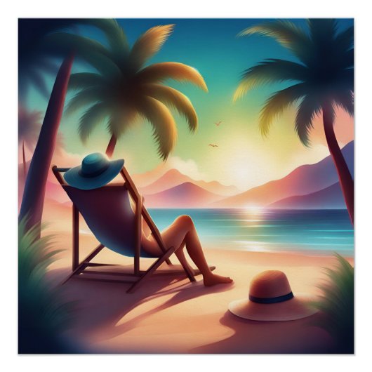 Beautiful beach perfect poster (Voorkant)
