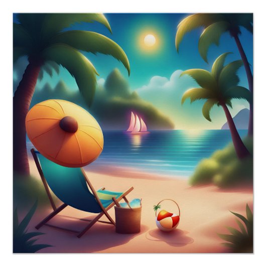 Beautiful beach perfect poster (Voorkant)