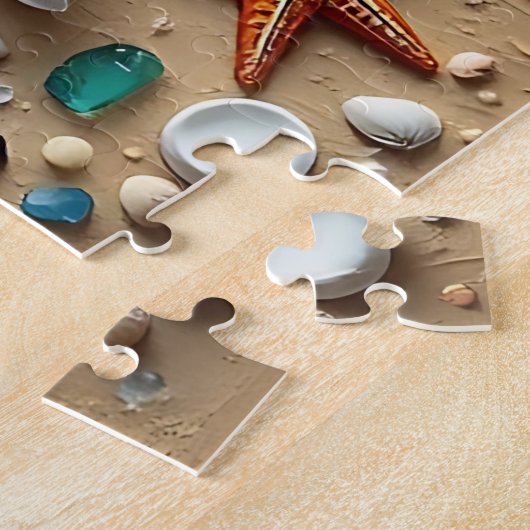 Beautiful Beach Scene with Palm Trees Legpuzzel (Zijkant)
