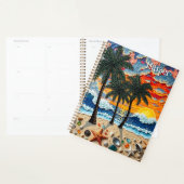 Beautiful Beach Scene with Palm Trees Personalized Planner (Display)