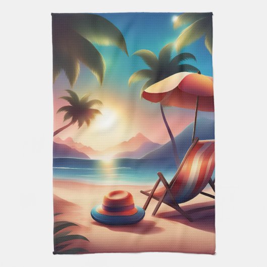 Beautiful beach theedoek (Verticaal)