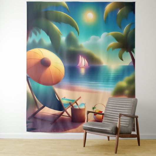 Beautiful beach wandkleed (In situ)