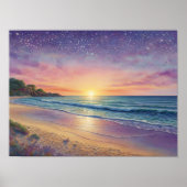 Beautiful Beach Waves and Shore Art Poster (Voorkant)