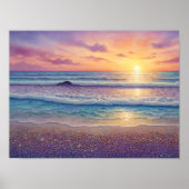 Beautiful Beach Waves and Shore Art Poster (Voorkant)