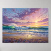Beautiful Beach Waves and Shore Art Poster (Voorkant)