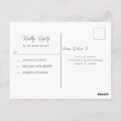 Beautiful Beach Wedding Summer Coastal RSVP Briefkaart (Achterkant)