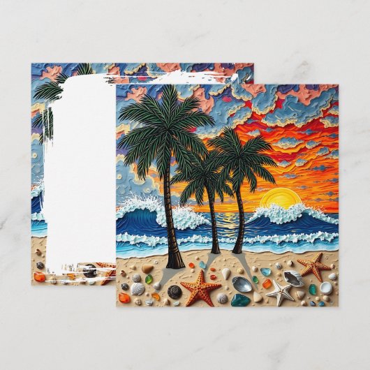 Beautiful Beachy Happy | Saying Hi Feestdagenkaart (Voorkant / Achterkant)