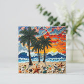 Beautiful Beachy Happy | Saying Hi Feestdagenkaart (Staand voorkant)