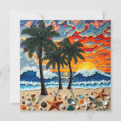 Beautiful Beachy Happy | Saying Hi Feestdagenkaart (Voorkant)