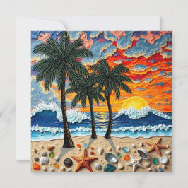 Beautiful Beachy Happy | Saying Hi Feestdagenkaart