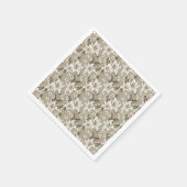 Beautiful beige flower pattern servet (Hoek)