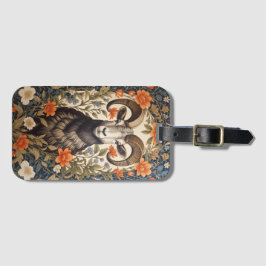 Beautiful Big Horn Sheep William Morris Inspired Bagagelabel