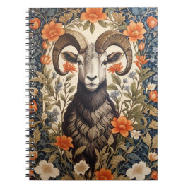 Beautiful Big Horn Sheep William Morris Inspired Notitieboek