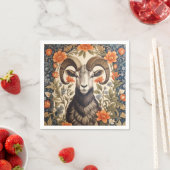 Beautiful Big Horn Sheep William Morris Inspired Servet (Insitu)