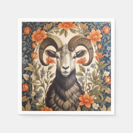 Beautiful Big Horn Sheep William Morris Inspired Servet