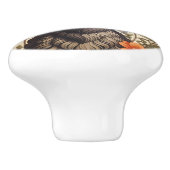 Beautiful Bighorn Sheep William Morris Inspired Keramische Knop (Zijkant)