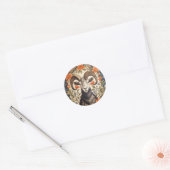 Beautiful Bighorn Sheep William Morris Inspired Ronde Sticker (Envelop)