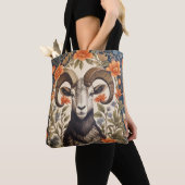 Beautiful Bighorn Sheep William Morris Inspired Tote Bag (Dichtbij)