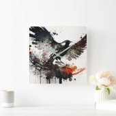 Beautiful bird flying in the sky vierkante klok (Huis)