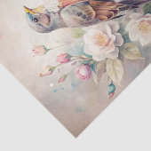 Beautiful Bird with Flowers in Pastel Shades Tissuepapier (Detail)