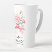 Beautiful Birth Mont Flower/January/Carnation Latte Mok (Rechterhoek)