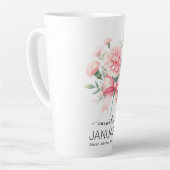 Beautiful Birth Mont Flower/January/Carnation Latte Mok (Linkerhoek)