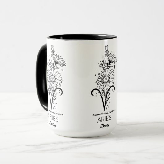 Beautiful Birth Month Flower/Zodiac Sign/Aries Mok (Voorkant links)