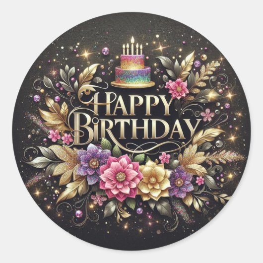 Beautiful birthday sticker  (Voorkant)