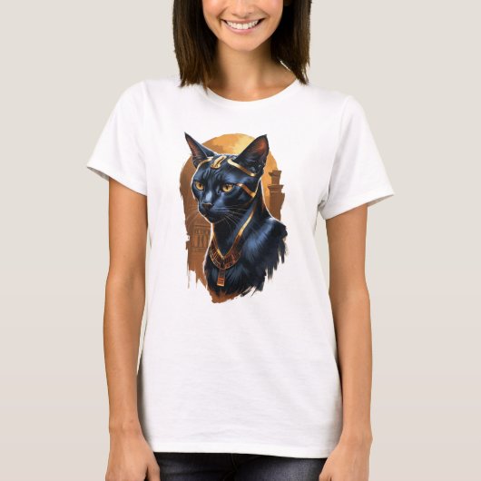 Beautiful black Egyptian Cat T-shirt (Voorkant)