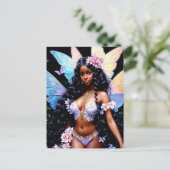 Beautiful Black Fairy Girl Briefkaart (Staand voorkant)