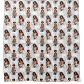 Beautiful Black Girl Angels Pattern Design  Douchegordijn (Voorkant)