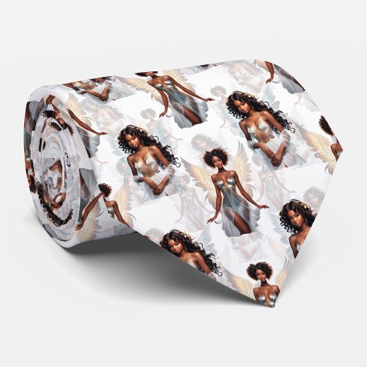 Beautiful Black Girl Angels Pattern Design  Stropdas