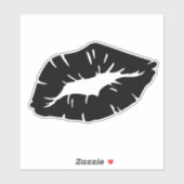 Beautiful Black Lipstick Kiss Isolated Gothic Sticker (Vel)