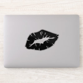 Beautiful Black Lipstick Kiss Isolated Gothic Sticker