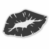 Beautiful Black Lipstick Kiss Isolated Gothic Sticker (Voorkant)