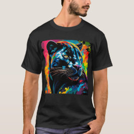 Beautiful Black Panther portrait colorful painting T-shirt