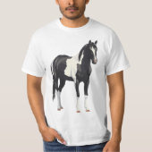 Beautiful Black Pinto Paint Horse  T-shirt (Voorkant)