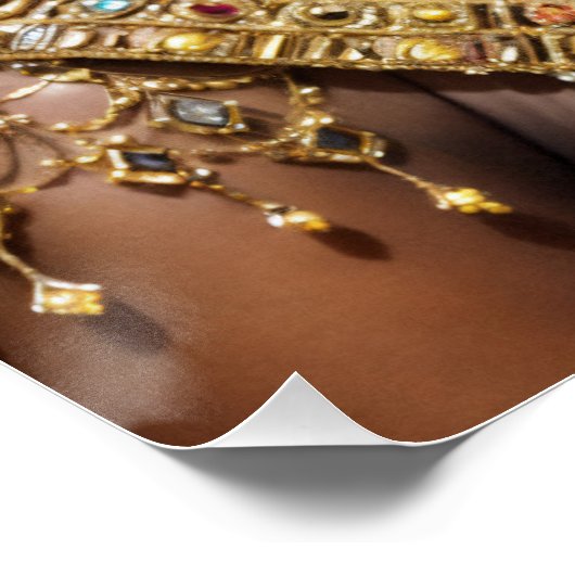 Beautiful Black Queen Wearing Tiara Perfect Poster (Hoek)