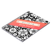 Beautiful Black & White Orange Custom Name Daily Notitieboek (Linkerzijde)